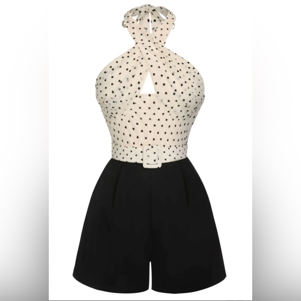 1950S HEART HALTER ROMPER